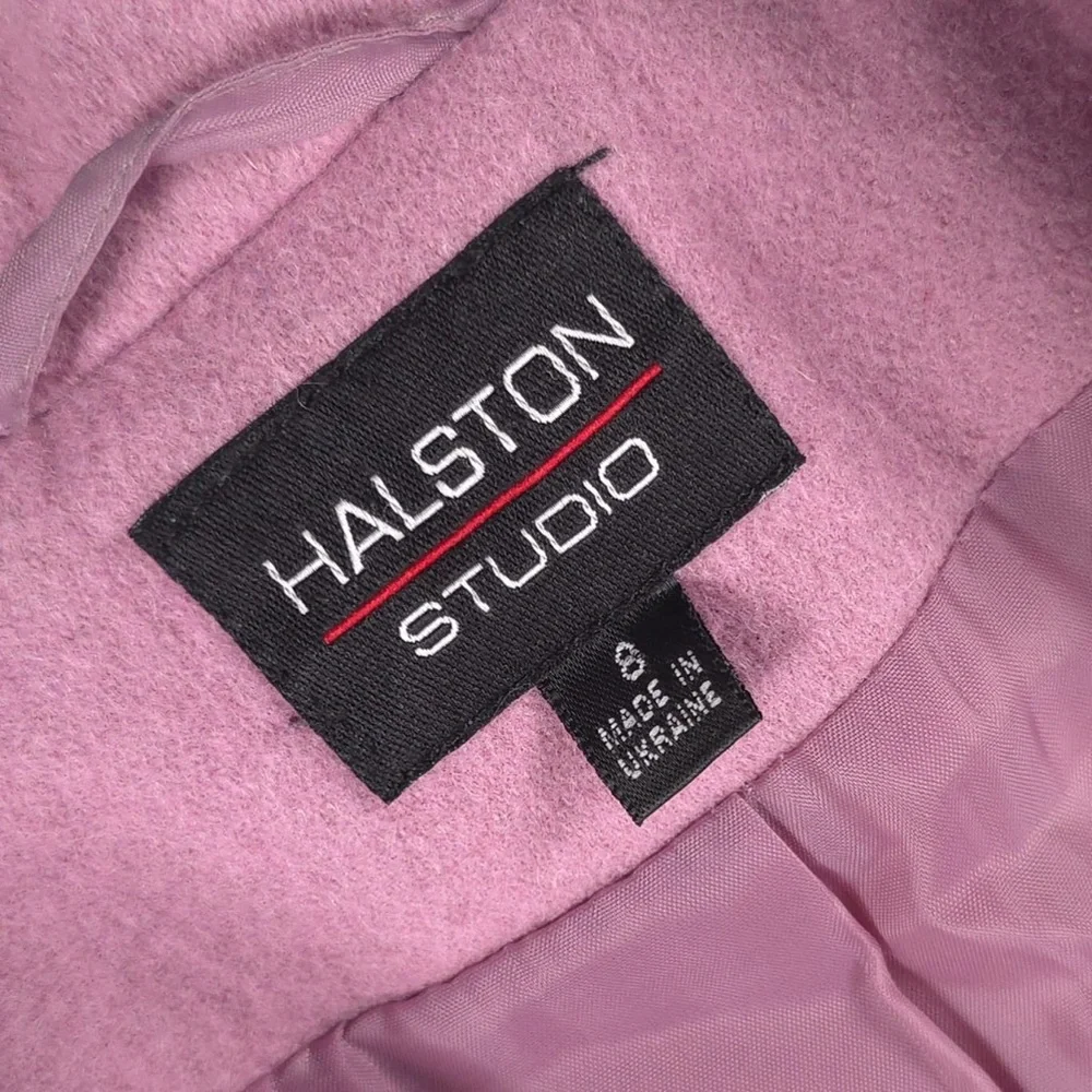 HALSTON STUDIO‎ WOOL Blend Pink Coat Double Breasted UKRAINE🇺🇦MADE Size 8